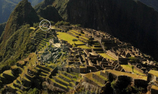 Foto panorámica de parte delaestructura de Machu Pichu