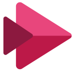 Logo del aplicativo Stream de Microsoft. Dos triágulos superpuestos de tonalidades rojas.